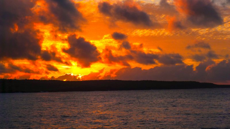 Sunrise off Puerto Ayora, Santa Cruz Island, The Galapagos, Ecuador, 2012