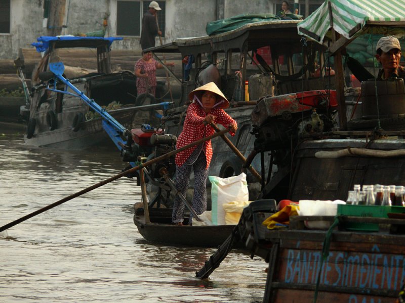 Shopping at the floating market, Can Tho, Vietnam, 2008