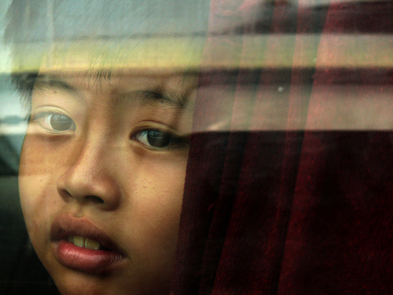 A face in the window, Mekong Ferry, Ben Tre, Vietnam, 2008