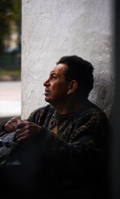 Shoeshine man, Cuenca, Ecuador, 2011