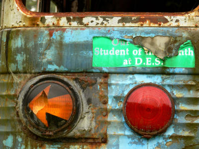 Back of the bus, Bandon, Oregon, 2006