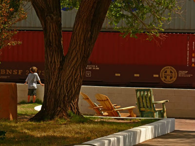 Train watcher, La Posada, Winslow, Arizona, 2006