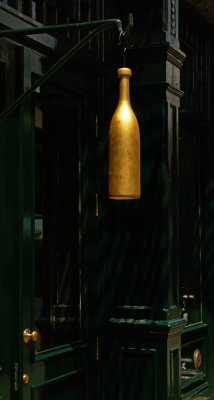 Golden bottle, South Street, New York City, 2006