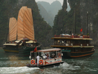 Tourist boats, Halong Bay, Vietnam, 2007
