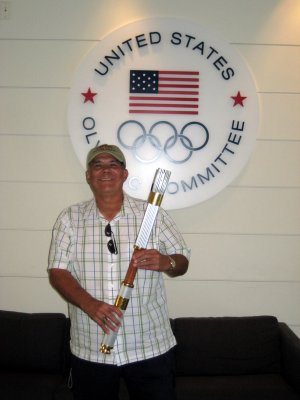 Holding an Official 1996 Olympic Torch