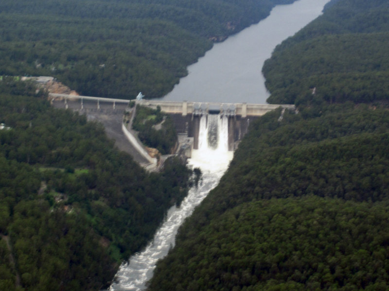 Steve Bradley aerial image Warragamba Dam flood  processed by me