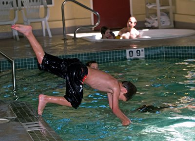 Dario practicing his diving
