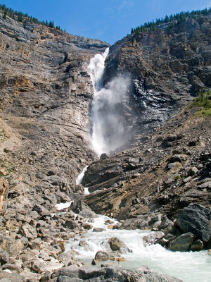 in the mist of Takakkaw Falls