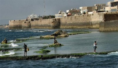 A Blue Sea Near The Old Walls Of Acre.JPG