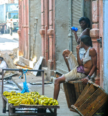 Vendedores de plátanos en la Habana
