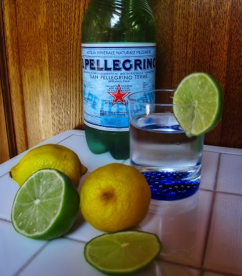 A sparkling glass of San Pellegrino