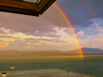 Rainbow and heavy rain....