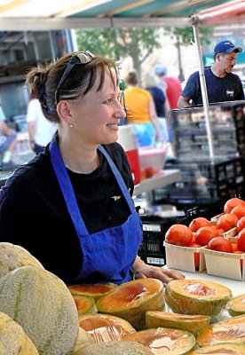 Woman Sells Melons