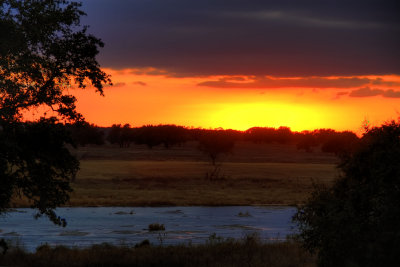 sunset, llano river, 3C ranch, llano, texas