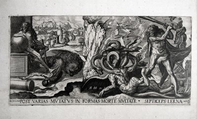 Hercules fighting with the hydra