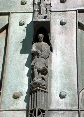 knight - detail of the door