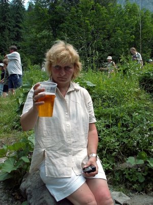 after long hike - one beer gratis in Strazyska valley
