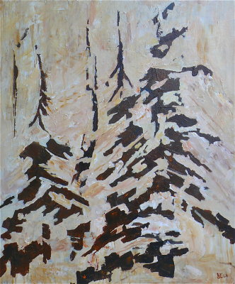 Woods, 24x20 acrylic on canvas 2012