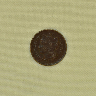 1858 Liberty Head Three Cent Coin