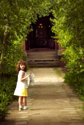 Lexi in the Birch Walkway