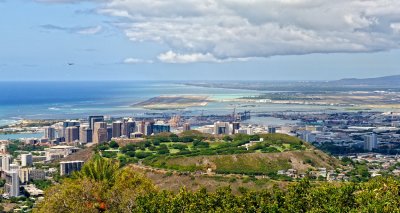 Punchbowl National Cemetery and Honolulu Airport