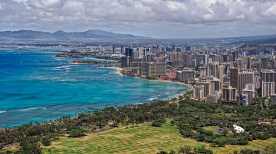 Magnificent view of Waikiki and beyond from the Summit of Diamond Head