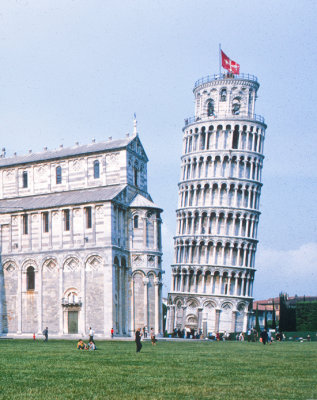 Leaning Tower - note the different tilt of the Tower at the top