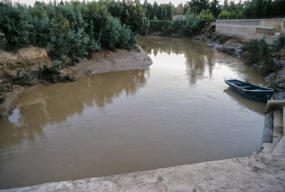 In Jordan  --   Jordan River  possible area where John baptized Jesus