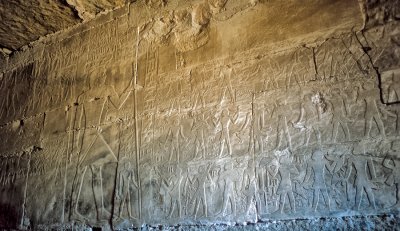 Wall of tomb depicting servants, possessions, and occupations of the deceased
