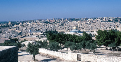 Walled city of Jerusalem from the Mount of Olives