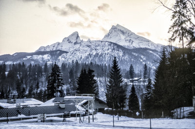 These views of the Watzmann mountain were taken from the General Walker Hotel at the USAFRC in Berchtesgaden which closed in 1995.