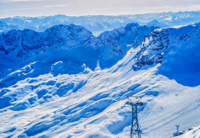 View from Zugspitz and ski area