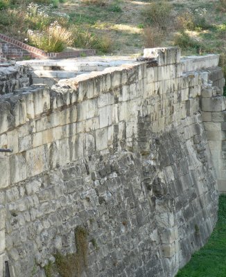 wall of the moat and the drawbridge pit