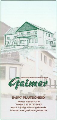 Pension Gasthaus Geimer in Plütscheid - Ten zeerste aanbevolen ...