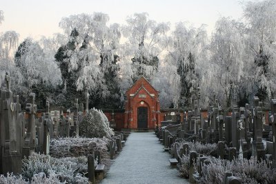 Turnhout (Belgium) Oude Kerkhof in de winter