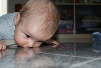 cleaning the floor