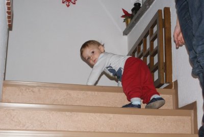 climbing stairs
