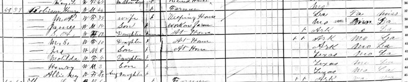 Henry Roberson 1880 Lamar Co TX Census