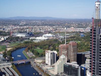 The Yarra River and the MCG from the Rialto Tower