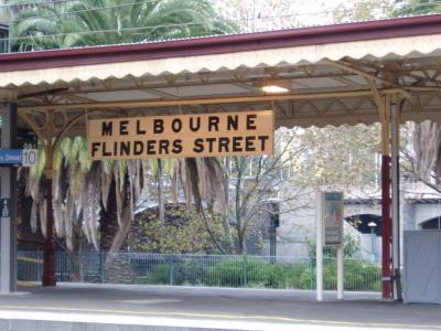 Station sign at Flinders Street