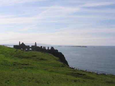 Ruined castle on the side of the sea (Northern Ireland)