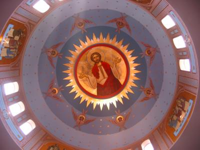 The inside of the dome in the Seattle church