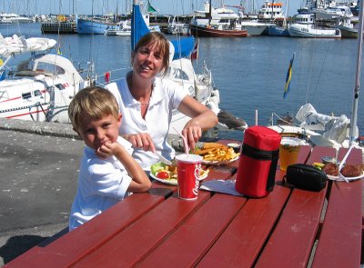 Lunch at the harbor of Gilleleje
