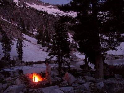 Evening Fire at Papoose Lake