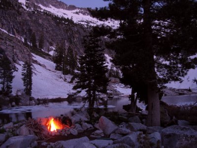 Evening Fire at Papoose Lake