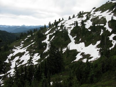 Snow lingers even in late August