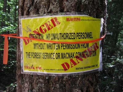 Trailside warning on new PCT