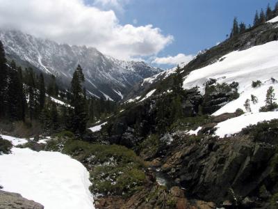 View down Stuart Creek canyon from Emerald lake