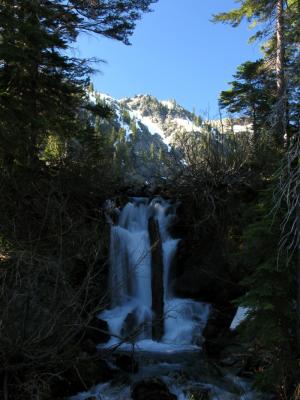 Cliff lake outlet falls