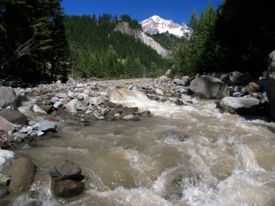 Sandy river on a hot afternoon